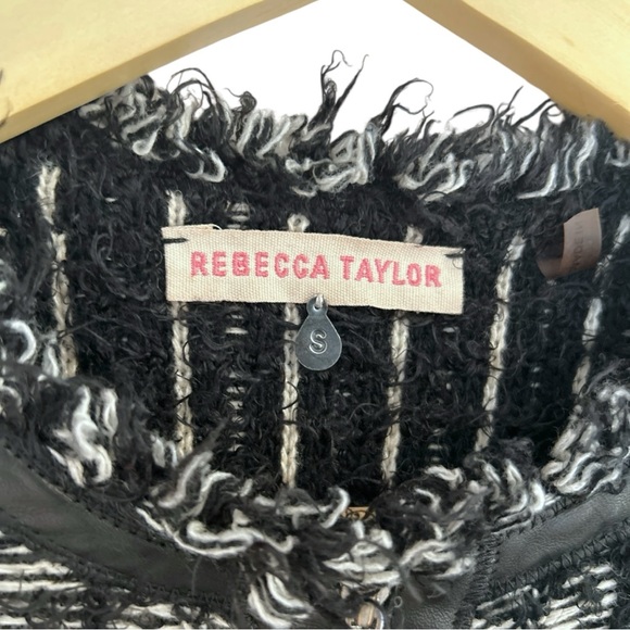 Rebecca Taylor Lambswool & Cashmere Blend Textured Knit Jacket Blazer Size Small - Picture 6 of 8